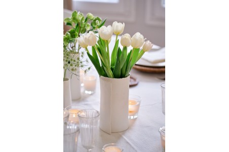Centro de mesa porcelana blanco con flor