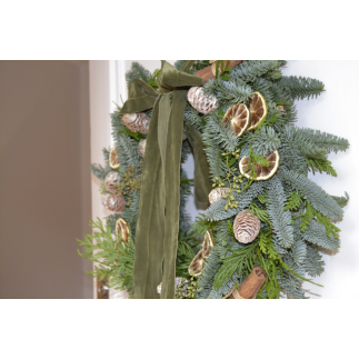 Corona de puerta lazada terciopelo verde Corona de puerta lazada terciopelo verde