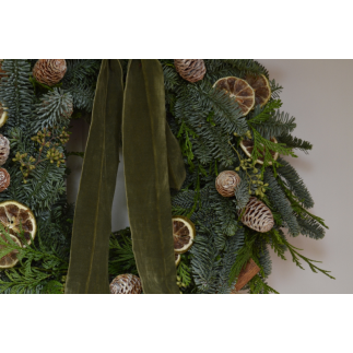 Corona de puerta lazada terciopelo verde Corona de puerta lazada terciopelo verde