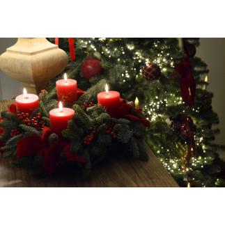 Corona de adviento vela roja