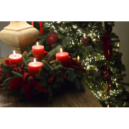 Corona de adviento vela roja