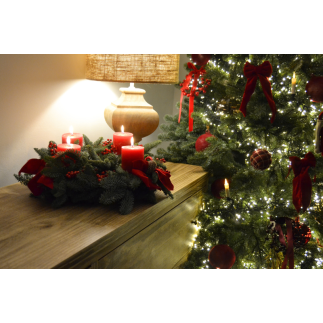 Corona de adviento vela roja