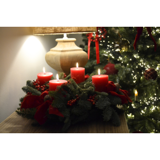 Corona de adviento vela roja