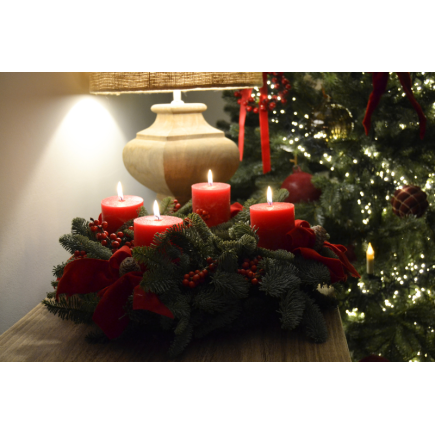 Corona de adviento vela roja