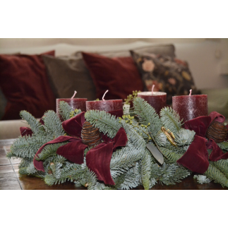 Corona adviento vela burdeos