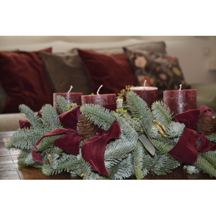 Corona adviento vela burdeos