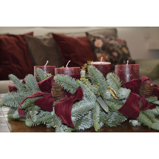 Corona adviento vela burdeos