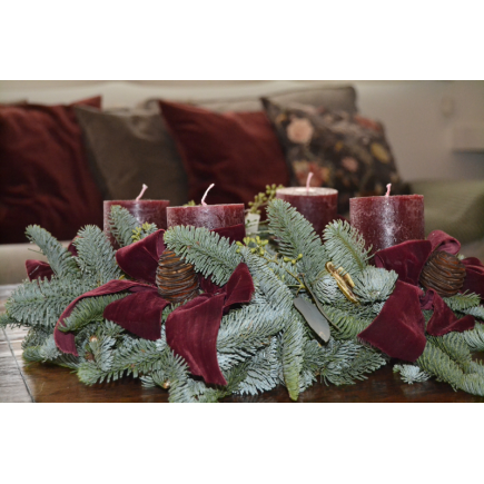 Corona adviento vela burdeos