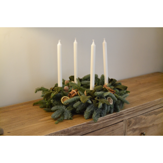 Corona de adviento vela blanca