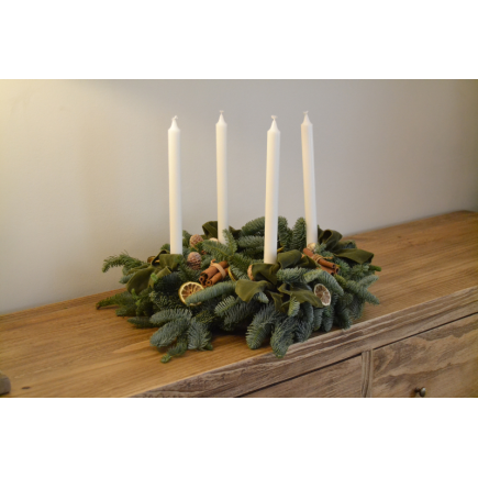 Corona de adviento vela blanca