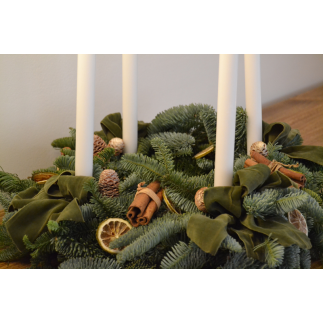 Corona de adviento vela blanca