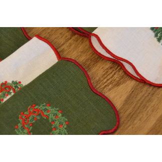 Servilleta cóctel corona navidad