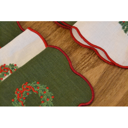 Servilleta cóctel corona navidad