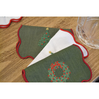 Servilleta cóctel corona navidad