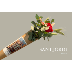 Rosa de Sant Jordi en cono de kraft