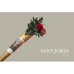Rosa de Sant Jordi en cono kraft con leyenda