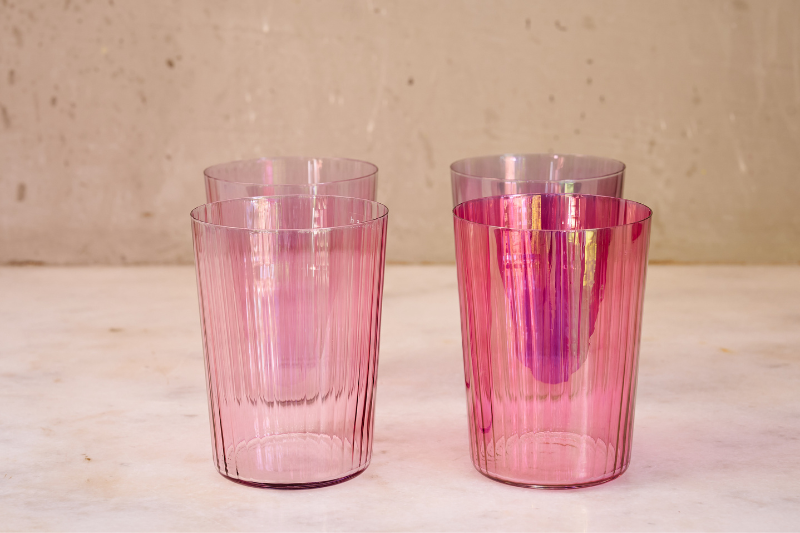 Set 4 vasos garnet