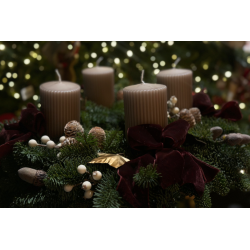 Corona de adviento vela beige