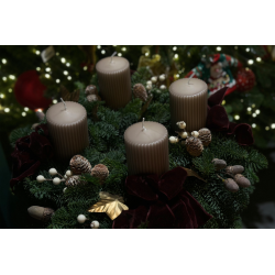 Corona de adviento vela beige