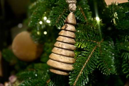 Pack adornos de árbol madera