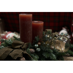 Centro de mesa navideño - Vela caramelo