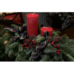 Centro de mesa navideño - vela roja