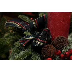 Centro de mesa navideño - vela roja