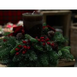 Centro de mesa navideño Velón verde Centro de mesa navideño Velón verde