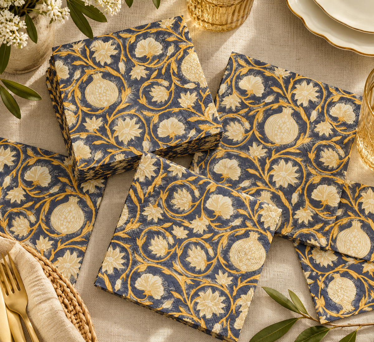 Servilletas de papel Blue ochre