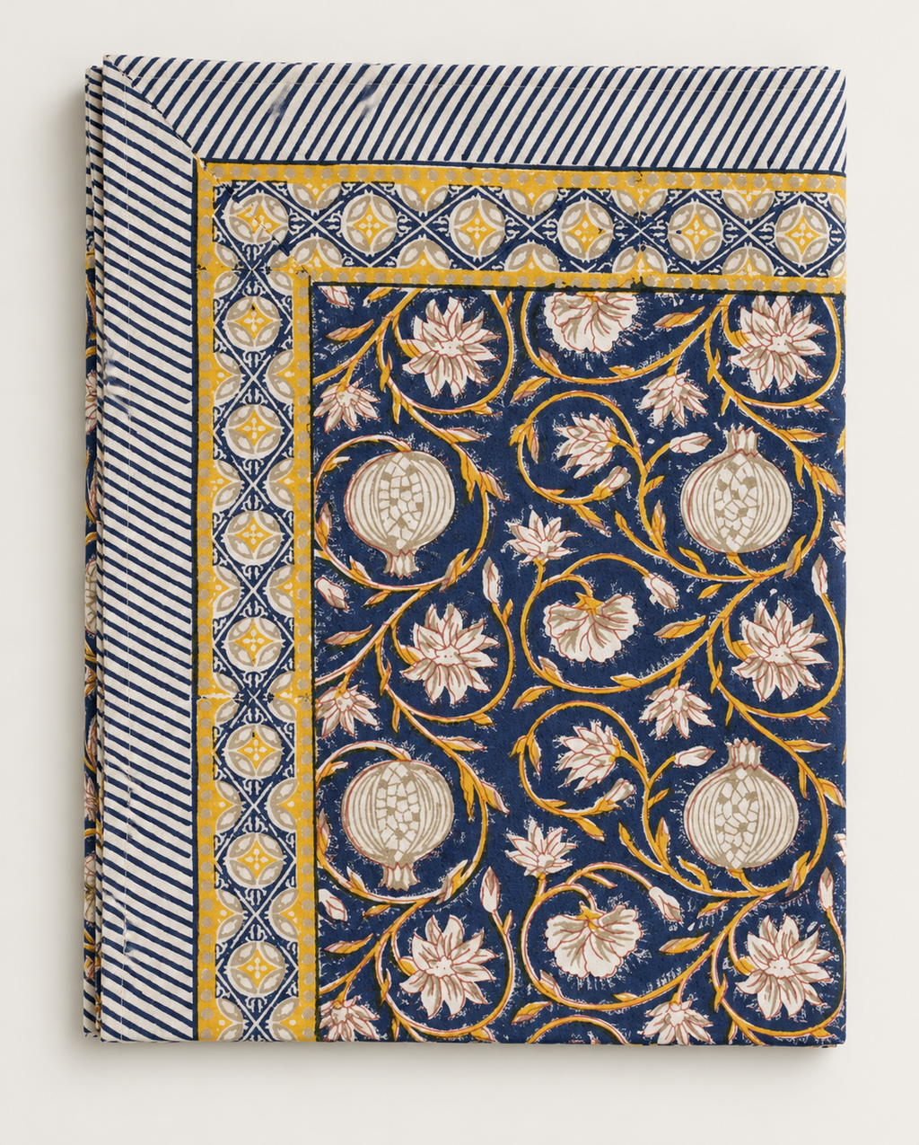 Mantel tangier blue ochre 170x270cm